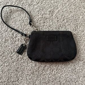 Coach Signature Black Wristlet
